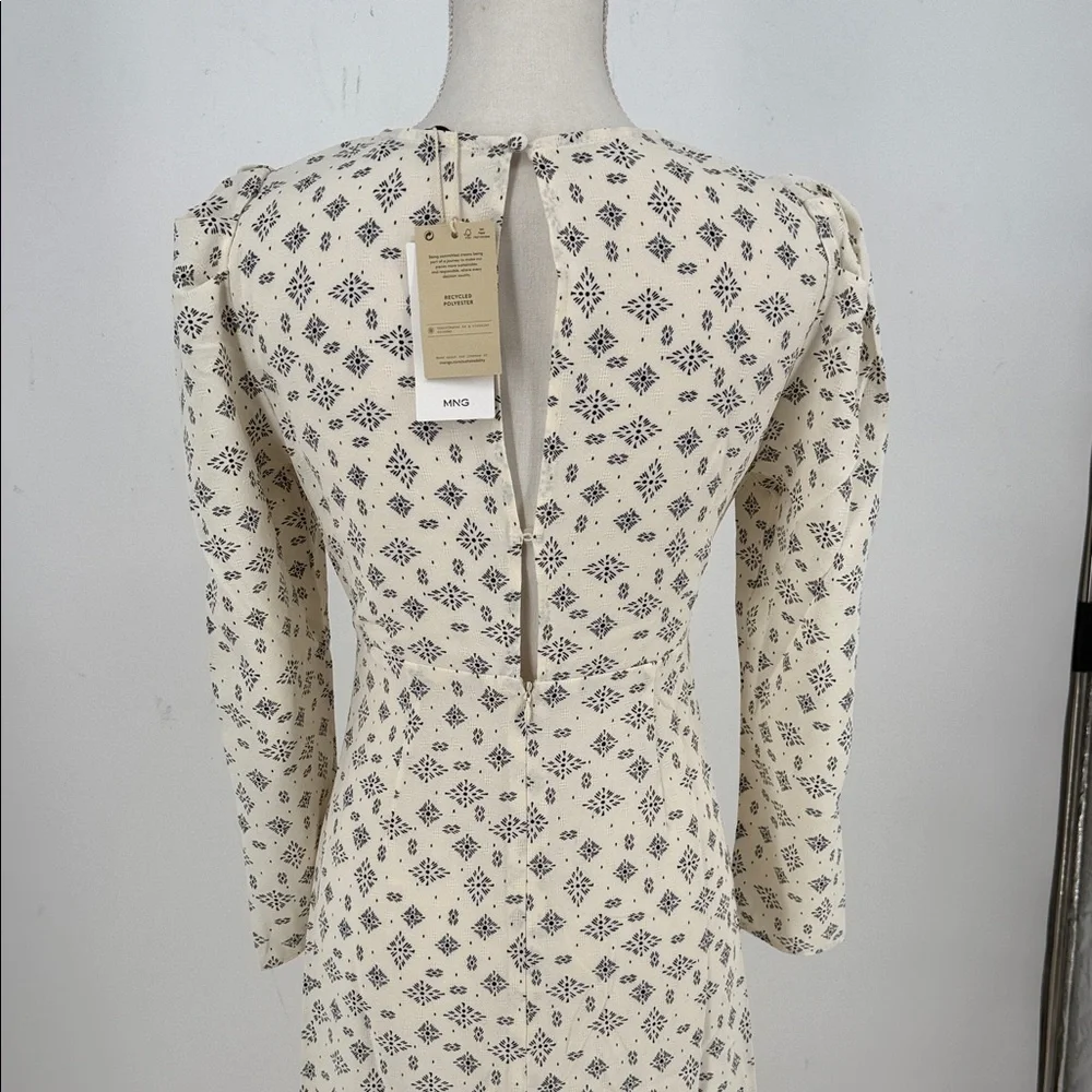 NWT MANGO Printed Ruched Dress SIZE 4 - Picture 6 of 10